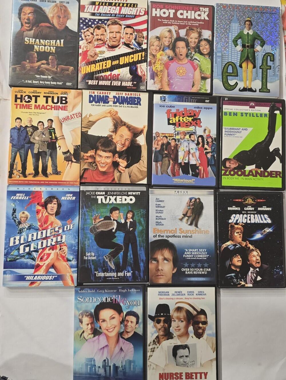 14 DVD Comedy Movie Lot Shanghai Noon Elf Zoolander Dumb & Dumber Spaceballs